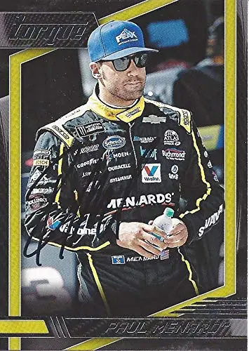 Autographed Paul Menard 2017 Panini Torque Racing (Childress Chevrolet Team) Monster Energy Cup Series Signed Nascar Collectible Trading Card With Coa 1