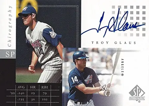 Troy Glaus 2000 Upper Deck Sp Authentic Baseball Chirography Certified Autograph (Anaheim Angels) Vintage Signed Mlb Insert Collectible Baseball Trading Card 1