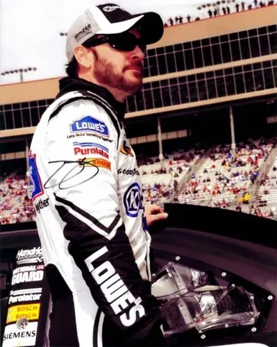 Autographed 2009 Jimmie Johnson #48 Lowe's Racing Atlanta Track (Pre-Race) Signed Nascar 8X10 Glossy Photo With Coa 1