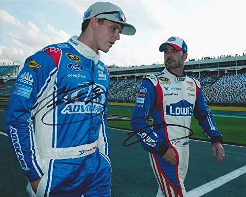 2X Autographed Jimmie Johnson & Trevor Bayne #6 Advocare / #48 Lowes Racing Daytona International Speedway (Pit Road Walk) Signed Collectible Picture Nascar 8X10 Inch Glossy Photo With Coa 1
