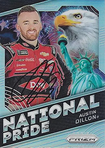Autographed Austin Dillon 2018 Panini Prizm National Pride Prizm (#3 Dow Team) Richard Childress Racing Monster Cup Series Rare Insert Signed Nascar Collectible Trading Card With Coa 1