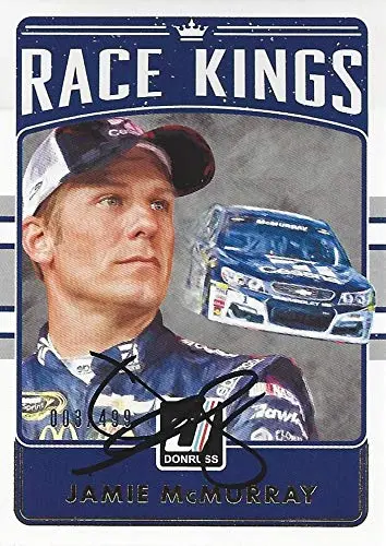 Autographed Jamie Mcmurray 2017 Panini Donruss Racing Race Kings (#1 Cessna Ganassi Team) Insert Signed Nascar Collectible Trading Card With Coa #003/499 1