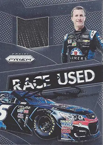 Autographed Kasey Kahne 2016 Panini Prizm Racing Race-Used Tire (#5 Farmers Insurance) Hendrick Motorsports Chrome Insert Signed Nascar Collectible Trading Card With Coa 1