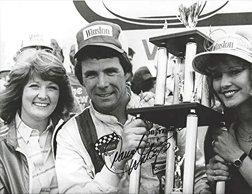 Autographed Darrell Walrip #11 Winston Cup Series Racing Bristol Motor Speedway Race Winner (Victory Lane With Trophy Girls) Vintage Signed Collectible Picture Nascar 9X11 Inch Glossy Photo With Coa 1