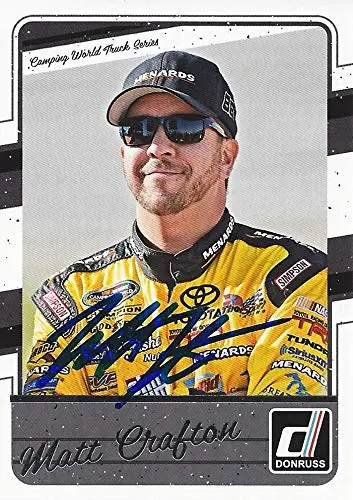 Autographed Matt Crafton 2017 Panini Donruss Racing (Camping World Truck Series) Thorsport Toyota Team Signed Nascar Collectible Trading Card With Coa 1