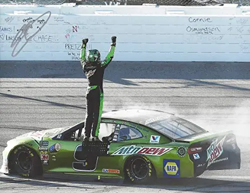 Autographed 2018 Chase Elliott #9 Mountain Dew Racing Kansas Race Win (Victory Burnout Celebration) Hendrick Motorsports Signed Collectible Picture 9X11 Inch Nascar Glossy Photo With Coa 1