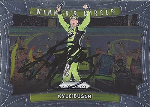 Autographed Kyle Busch 2016 Panini Prizm Winners Circle (2015 Kentucky Race Win) Joe Gibbs Racing Sprint Cup Series Signed Collectible Nascar Trading Card With Coa 1