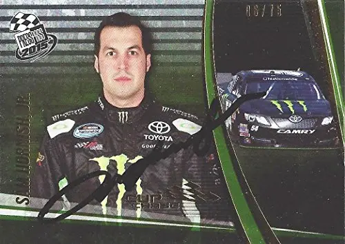 Autographed Sam Hornish Jr. 2015 Press Pass Racing (#54 Monster Energy Team) Nationwide Series Chrome Insert Signed Collectible Nascar Trading Card With Coa (#06 Of 75 Produced) 1
