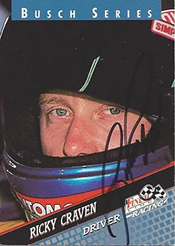 Autographed Ricky Craven 1994 Finish Line Racing (Dupont Driver) Busch Series Vintage Signed Nascar Collectible Trading Card With Coa 1