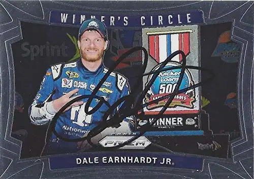 Autographed Dale Earnhardt Jr. 2016 Panini Prizm Racing Winners Circle (Phoenix Race Winner) #88 Nationwide Team Chrome Insert Signed Nascar Collectible Trading Card With Coa And Toploader 1