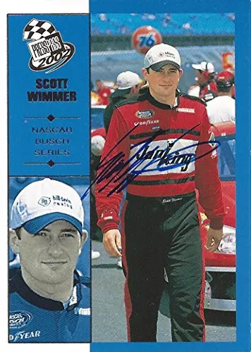 Autographed Scott Wimmer 2002 Press Pass Racing (#23 Janiking Team) Busch Series Rookie Signed Nascar Collectible Trading Card With Coa 1