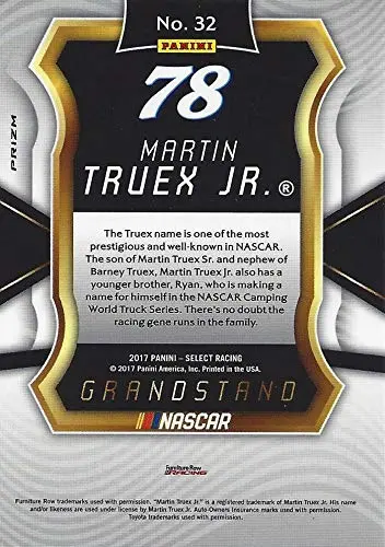 Autographed Martin Truex Jr. 2017 Panini Select Racing Prizm (#78 Auto-Owners Insurance) Furniture Row Toyota Team Chrome Signed Nascar Collectible Trading Card With Coa 2