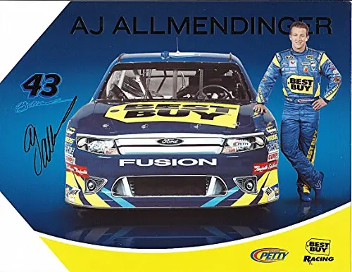 Autographed 2011 Aj Allmendinger #43 Best Buy Racing Team (Petty) Signed Picture 9X11 Nascar Hero Card With Coa 1