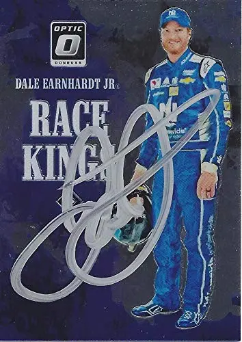 Autographed Dale Earnhardt Jr. 2019 Panini Donruss Optic Racing Race Kings (#88 Nationwide Team) Hendrick Motorsports Insert Signed Nascar Collectible Trading Card With Coa 1