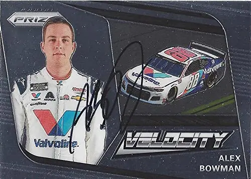 Autographed Alex Bowman 2020 Panini Prizm Racing Velocity (#88 Valvoline Team) Hendrick Motorsports Nascar Cup Series Insert Signed Collectible Nascar Trading Card With Coa 1