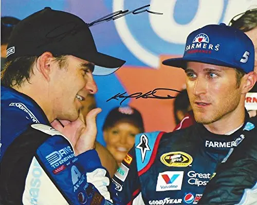 2X Autographed Kasey Kahne & Jeff Gordon 2014 Farmers Insurace Racing Atlanta Race Win (Victory Lane Celebration) Hendrick Motorsports Signed Collectible Picture Nascar 8X10 Inch Glossy Photo With Coa 1