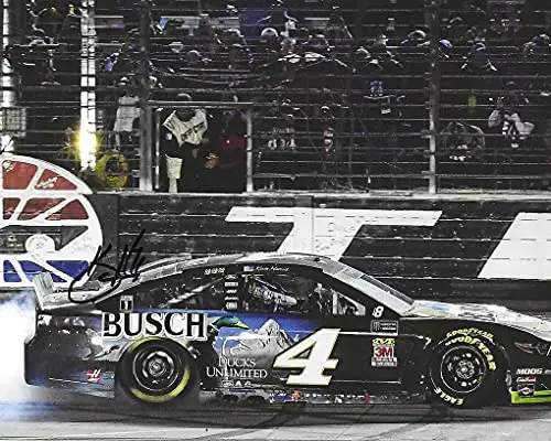 Autographed 2019 Kevin Harvick #4 Busch Ducks Unlimited Racing Texas Race Win (Victory Burnout) Nascar Cup Series Signed Picture 8X10 Inch Glossy Photo With Coa 1