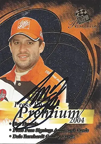 Autographed Tony Stewart 2004 Press Pass Premium Chrome Checklist (#20 Home Depot Team) Joe Gibbs Racing Signed Nascar Collectible Trading Card With Coa 1
