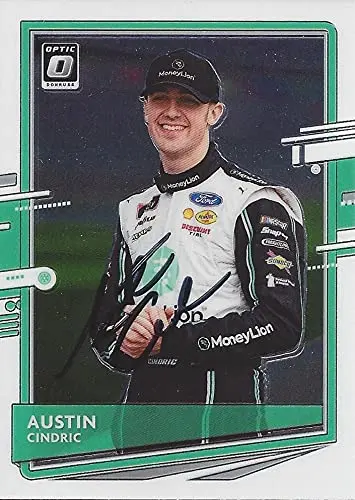Autographed Austin Cindric 2021 Panini Donruss Racing Optic (#22 Moneylion Penske Driver) Xfinity Series Signed Collectible Nascar Trading Card With Coa 1