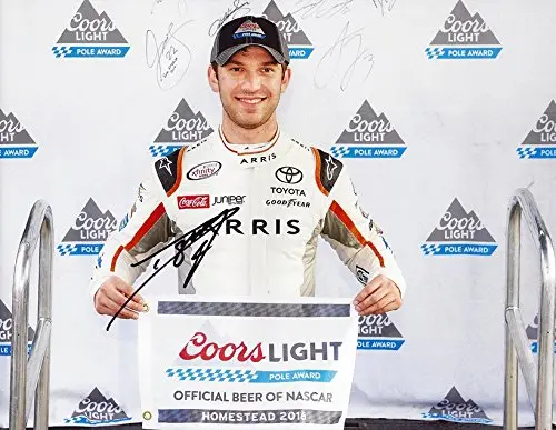 Autographed 2016 Daniel Suarez #19 Arris Team Xfinity Series Champion (Homestead Speedway Pole Award) Joe Gibbs Racing Signed Collectible Picture Nascar 9X11 Inch Glossy Photo With Coa 1
