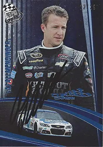 Autographed Aj Allmendinger 2015 Press Pass Racing Cup Chase Edition (#47 Jtg Daugherty Team) Blue Parallel Insert Signed Nascar Collectible Trading Card With Coa #22/25 1