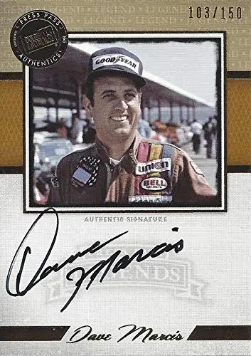 Autographed Dave Marcis 2013 Press Pass Legends Racing Certified Signature (On-Card Auto) Vintage Signed Collectible Nascar Trading Card 1