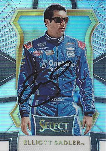 Autographed Elliott Sadler 2017 Panini Select Racing (Onemain Financial) Xfinity Series Prizm Signed Nascar Collectible Trading Card With Coa 1