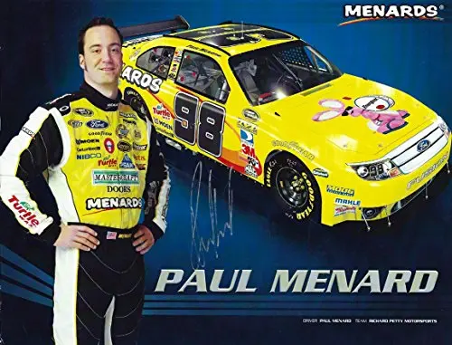 Autographed 2010 Paul Menard #98 Menards Racing (Energizer Bunny) Signed 9X11 Picture Nascar Hero Card With Coa 1