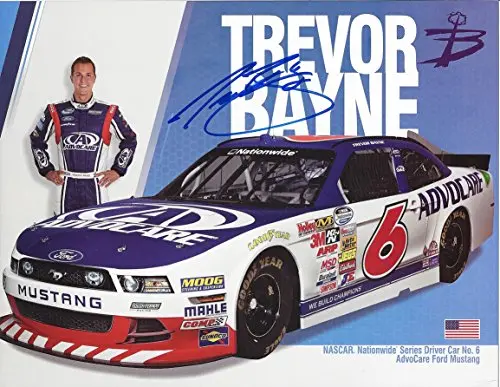 Autographed 2014 Trevor Bayne #6 Advocare Racing (Nationwide Series) Signed 9X11 Nascar Hero Card Photo W/Coa 1