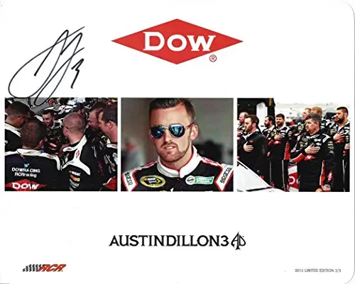 Autographed 2015 Austin Dillon #3 Dow Racing Team Limited Edition 2/3 Childress 8X10 Signed Picture Nascar Hero Card Photo With Coa 1