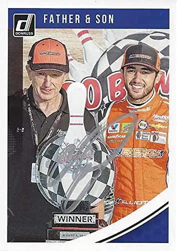 Autographed Chase Elliott 2019 Panini Donruss Racing Watkins Glen First Win (Father & Son) Hendrick Motorsports Signed Collectible Nascar Trading Card With Coa 1