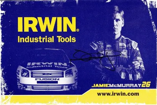 Autographed 2008 Jamie Mcmurray #26 Irwin Racing (Roush) 7X9 Nascar Signed Hero Card W/Coa 1