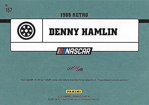 Autographed Denny Hamlin 2021 Panini Donruss 1988 Retro (#11 Fedex Team) Joe Gibbs Racing Nascar Cup Series Signed Collectible Trading Card With Coa 2