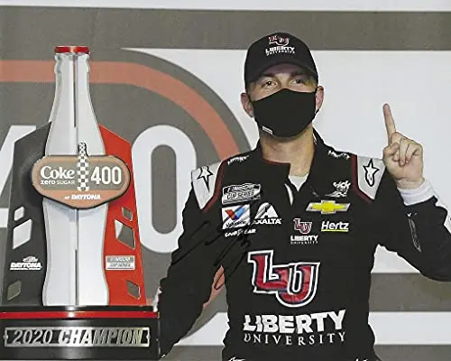 Autographed 2020 William Byron #24 Liberty University Racing Daytona Race Win (Victory Lane Trophy) Hendrick Motorsports Nascar Cup Series Signed Picture 8X10 Inch Glossy Photo With Coa 1