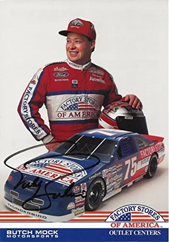 Autographed Todd Bodine #75 Factory Stores Of America Racing (Vintage) Signed Picture Nascar Hero Card With Coa 1