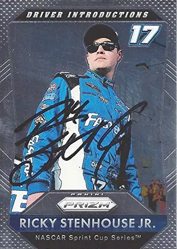 Autographed Ricky Stenhouse Jr. 2016 Panini Prizm Racing Driver Introductions (#17 Fastenal Team) Roush Fenway Ford Chrome Signed Nascar Collectible Trading Card With Coa 1