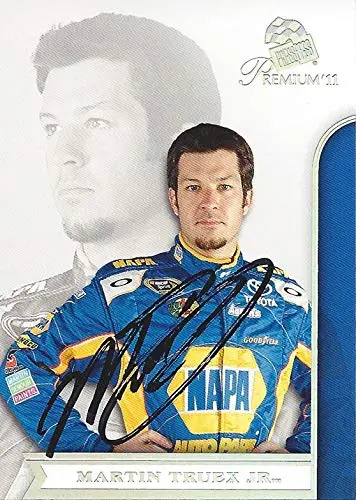Autographed Martin Truex Jr. 2011 Press Pass Premium Racing Contenders (#56 Napa Auto Parts Team) Michael Waltrip Racing Sprint Cup Series Signed Nascar Collectible Trading Card With Coa 1