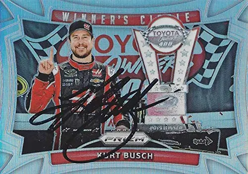 Autographed Kurt Busch 2016 Panini Prizm Racing Winners Circle (Richmond Win) Insert Signed Nascar Collectible Trading Card With Coa 1