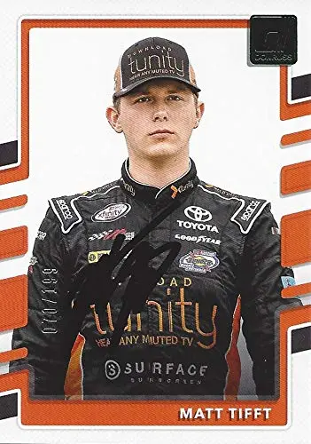 Autographed Matt Tifft 2018 Panini Donruss Racing (Tunity Toyota Joe Gibbs Team) Xfinity Series Insert Signed Nascar Collectible Trading Card With Coa #070/199 1