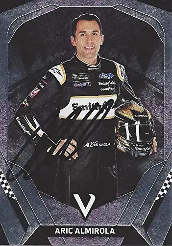 Autographed Aric Almirola 2018 Panini Victory Lane Racing (#10 Smithfield Team) Monster Energy Cup Series Signed Nascar Collectible Trading Card With Coa 1