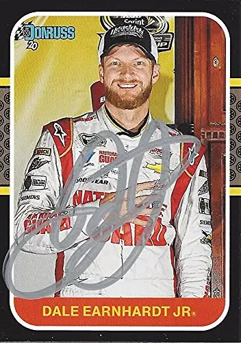 Autographed Dale Earnhardt Jr. 2020 Panini Donruss Racing Martinsville Win (#88 National Guard Team) Hendrick Motorsports Black Border Signed Nascar Collectible Trading Card With Coa 1