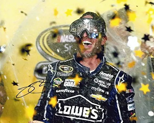 Autographed 2013 Jimmie Johnson #48 Lowe's Racing 6X Champion (Oakley Goggles) Signed 8X10 Nascar Glossy Photo W/Coa 1