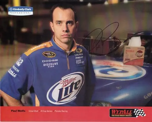 Autographed 2013 Paul Wolfe #2 Miller Lite Racing Team (Crew-Chief) Signed 8X10 Nascar Promo Hero Card W/Coa 1