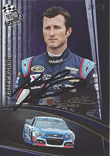 Autographed Kasey Kahne 2015 Press Pass Racing Gold Cup Chase Edition (#5 Farmers Insurance) Rare Insert Signed Nascar Collectible Trading Card With Coa #37/75 1