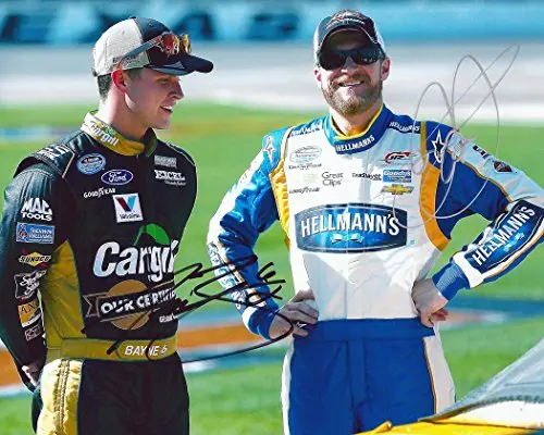 2X Autographed Dale Earnhardt Jr. & Trevor Bayne 2014 Hellmanns/Cargill Racing (Nationwide Series Pre-Race) Signed 8X10 Picture Nascar Glossy Photo With Coa 1