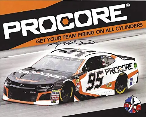 Autographed 2018 Kasey Kahne #95 Procore Get Your Team Firing On All Cylinders (Leavine Family Racing) Monster Energy Cup Series Signed Collectible Picture 8X10 Inch Nascar Hero Card Photo With Coa 1