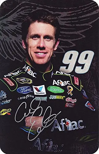 Autographed Carl Edwards #99 Aflac Racing Team (Roush) Signed 5X7 Nascar Hero Card With Coa 1