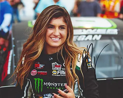 Autographed 2019 Hailie Deegan #19 Monster Energy Racing Toyota Driver Pit Road Pre-Race (Bill Mcanally Racing) K&N Series Signed Collectible Picture 8X10 Inch Nascar Glossy Photo With Coa 1
