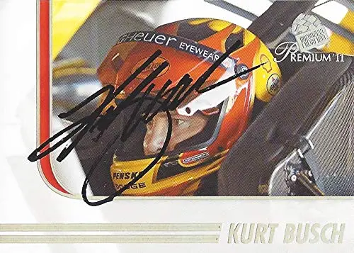 Autographed Kurt Busch 2011 Press Pass Racing Premium Performers (#22 Shell Pennzoil Team) Penske Car Sprint Cup Series Signed Nascar Collectible Trading Card With Coa 1