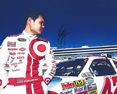 Autographed 2015 Kyle Larson #42 Target Racing (Ganassi Team) Pit Road Pose 8X10 Signed Picture Nascar Glossy Photo With Coa 1